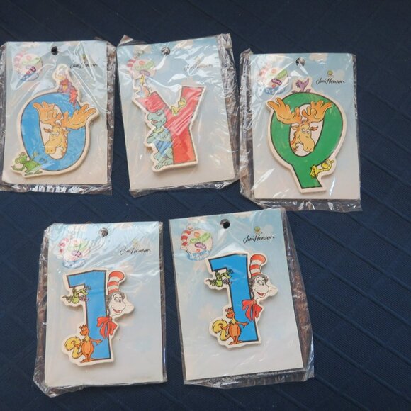 The Wubbulous World Of Dr Seuss 3in Wooden Letters Numbers Lot 5 Jim Henson - Picture 1 of 6
